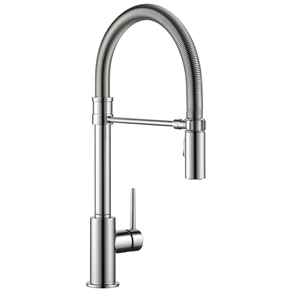 Delta - Single-Handle Pull-Down Spring Kitchen Faucet - Chrome - 9659-DST