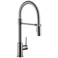 Delta - Single-Handle Pull-Down Spring Kitchen Faucet - Black Stainless - 9659-KS-DST