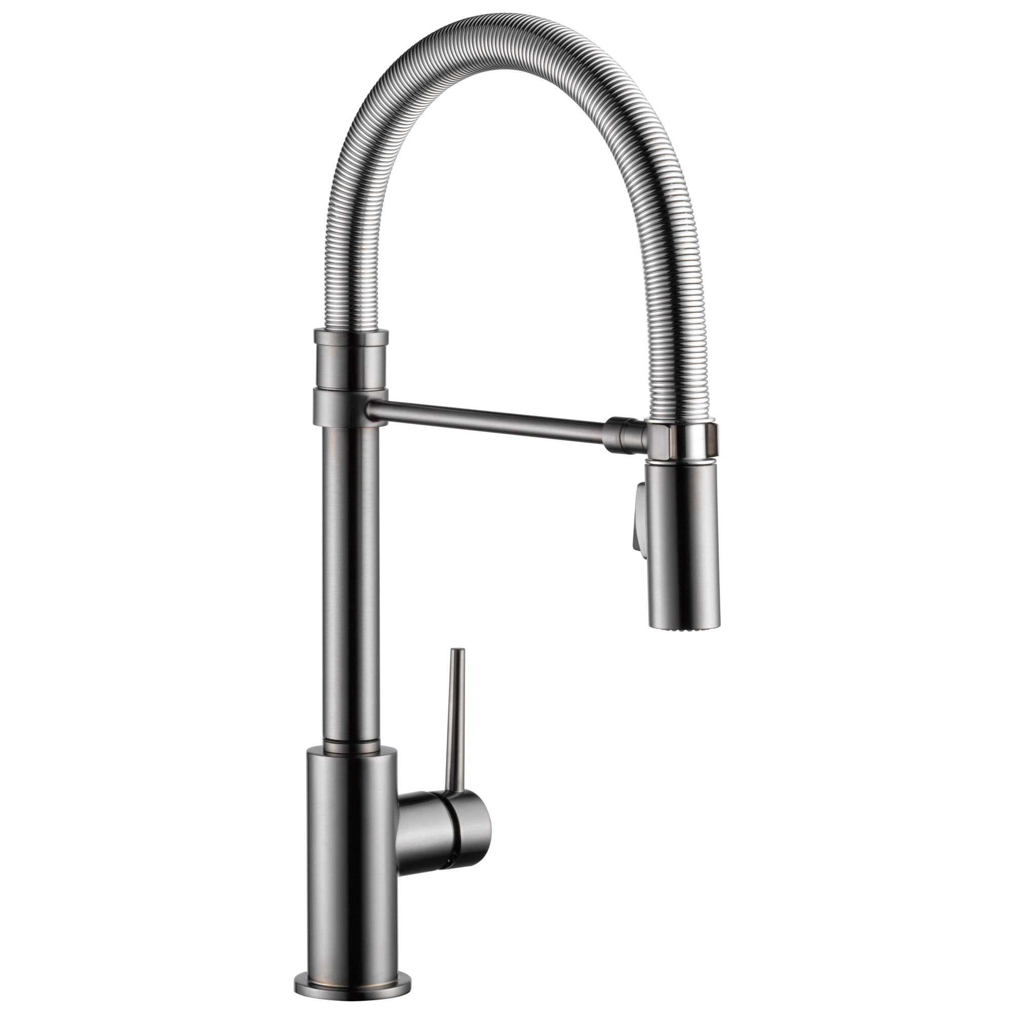 Delta - Single-Handle Pull-Down Spring Kitchen Faucet - Black Stainless - 9659-KS-DST