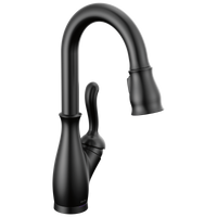 Delta - Single Handle Pull-Down Bar / Prep Faucet with Touch<sub>2</sub>O® Technology - Matte Black - 9678T-BL-DST