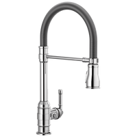 Delta - Single Handle Pull-Down Kitchen Faucet With Spring Spout - Chrome - 9690-DST