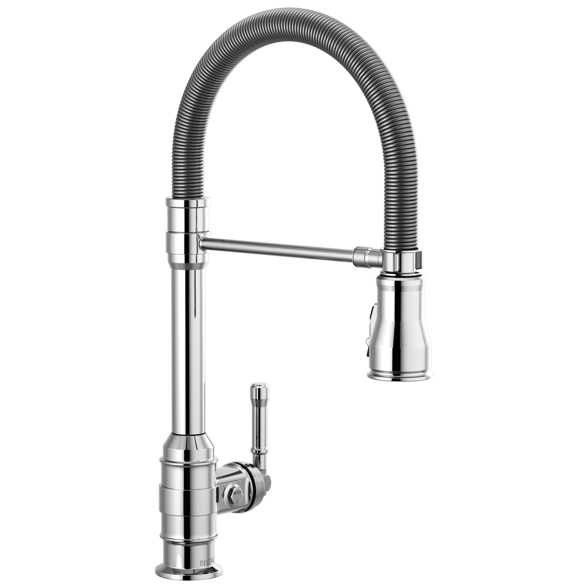 Delta - Single Handle Pull-Down Kitchen Faucet With Spring Spout - Chrome - 9690-DST