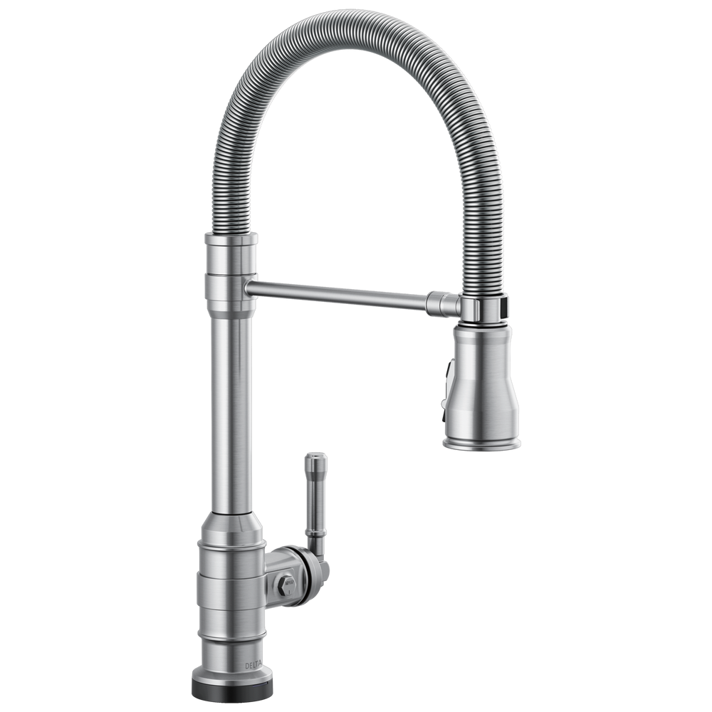 Delta - Single-Handle Pull-Down Spring Kitchen Faucet with Touch<sub>2</sub>O® Technology - Arctic Stainless - 9690T-AR-DST