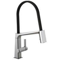 Delta - Single Handle Exposed Hose Kitchen Faucet - Arctic Stainless - 9693-AR-DST