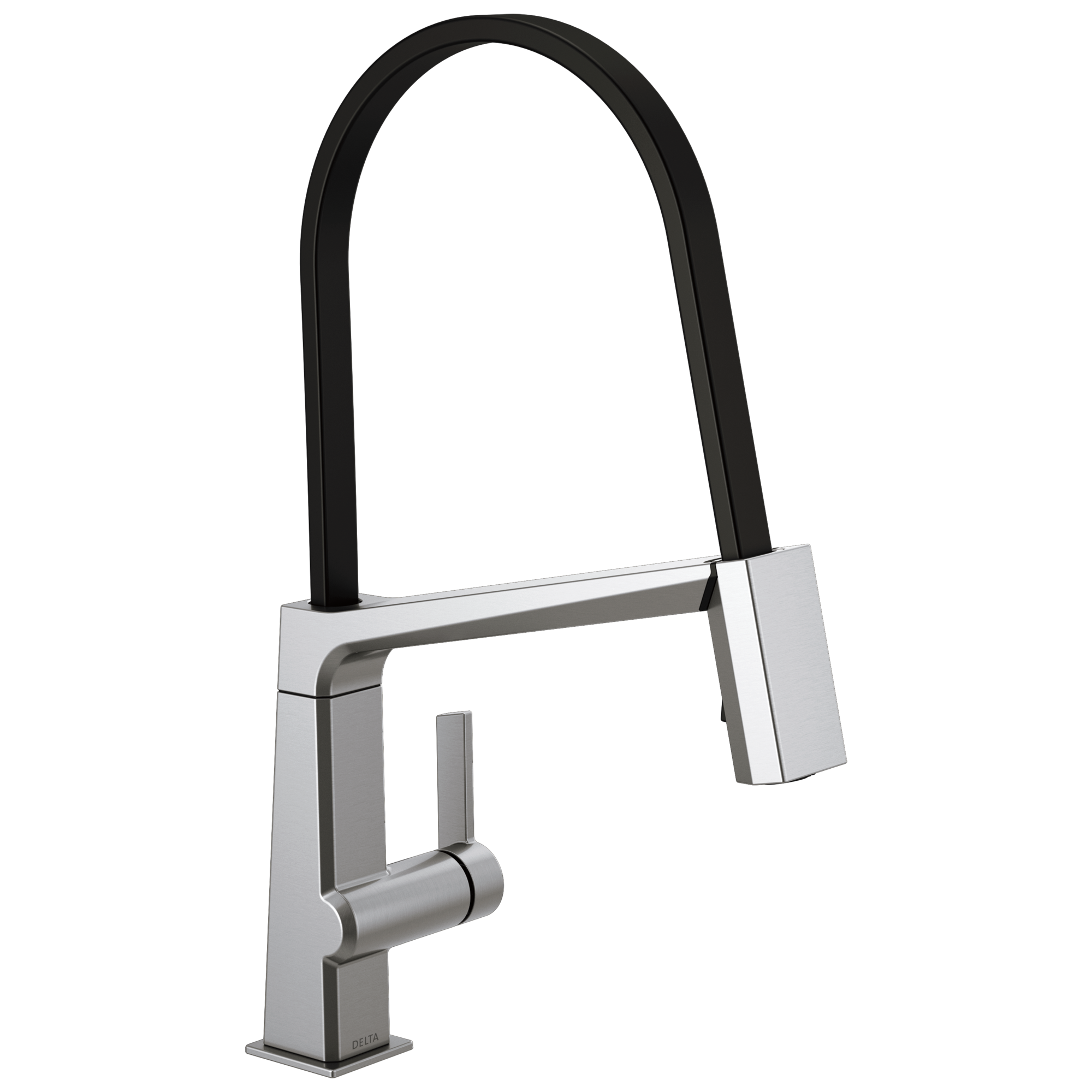 Delta - Single Handle Exposed Hose Kitchen Faucet - Arctic Stainless - 9693-AR-DST