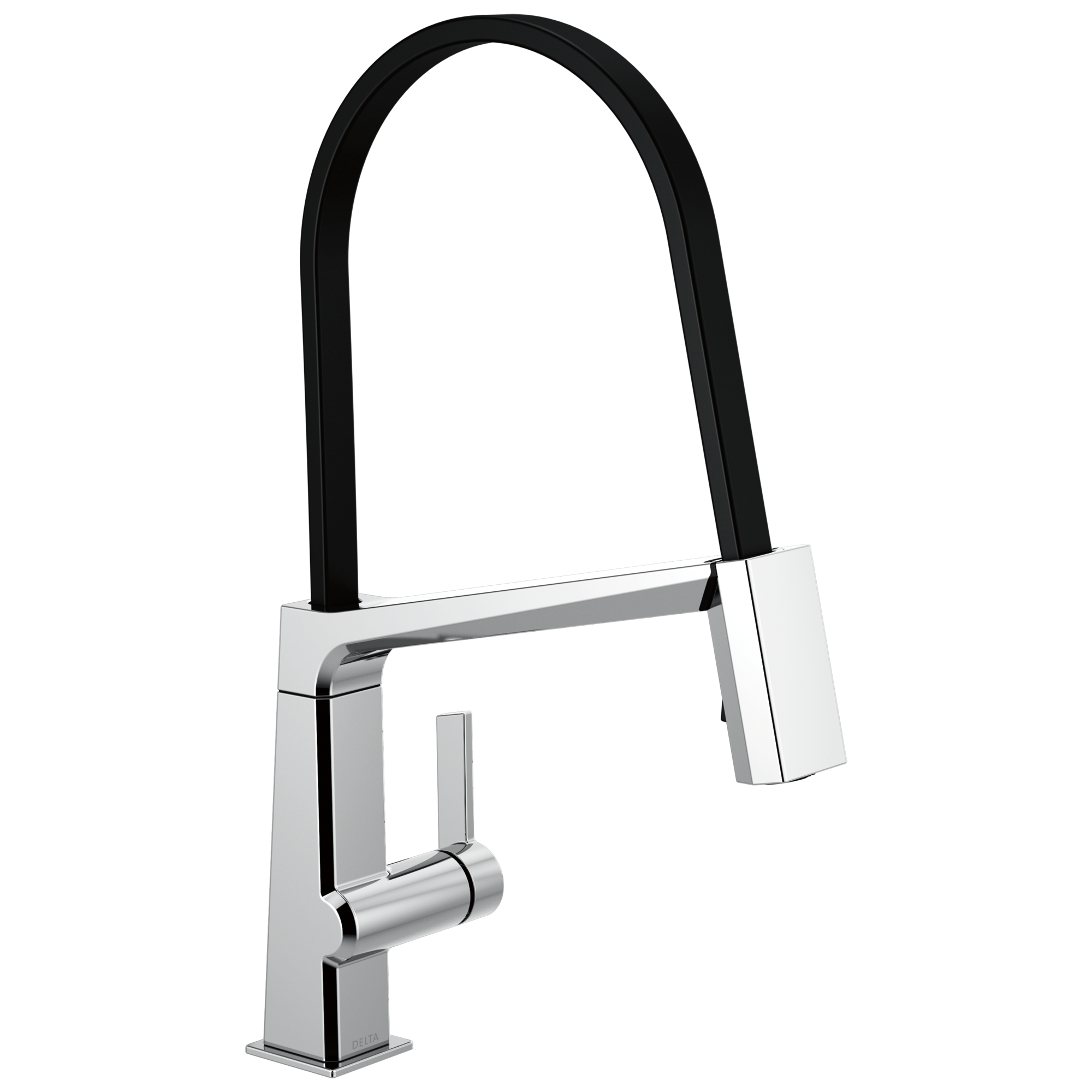 Delta - Single Handle Exposed Hose Kitchen Faucet - Chrome - 9693-DST