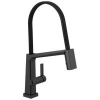 Delta - Single Handle Exposed Hose Kitchen Faucet with Touch<sub>2</sub>O Technology - Matte Black - 9693T-BL-DST