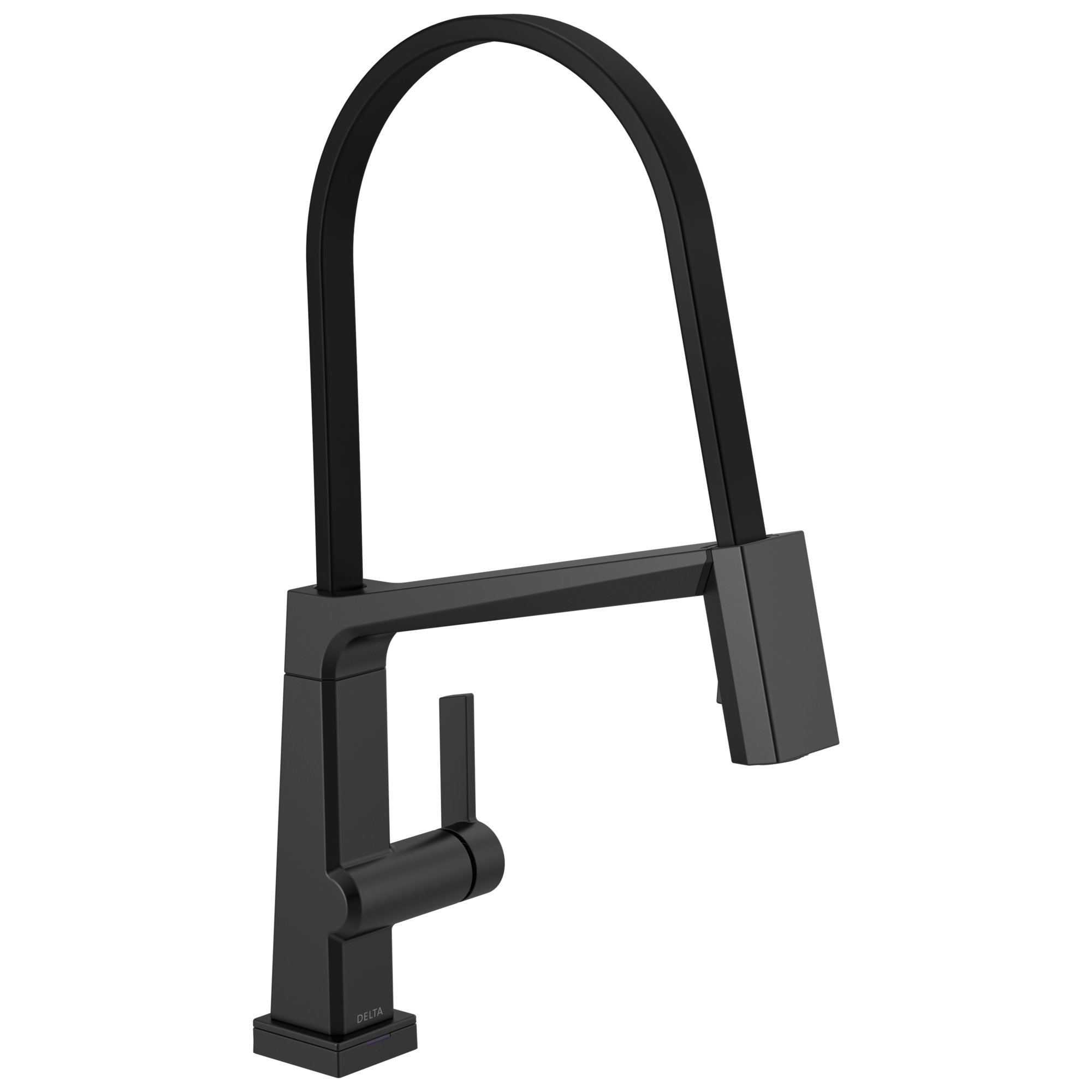 Delta - Single Handle Exposed Hose Kitchen Faucet with Touch<sub>2</sub>O Technology - Matte Black - 9693T-BL-DST