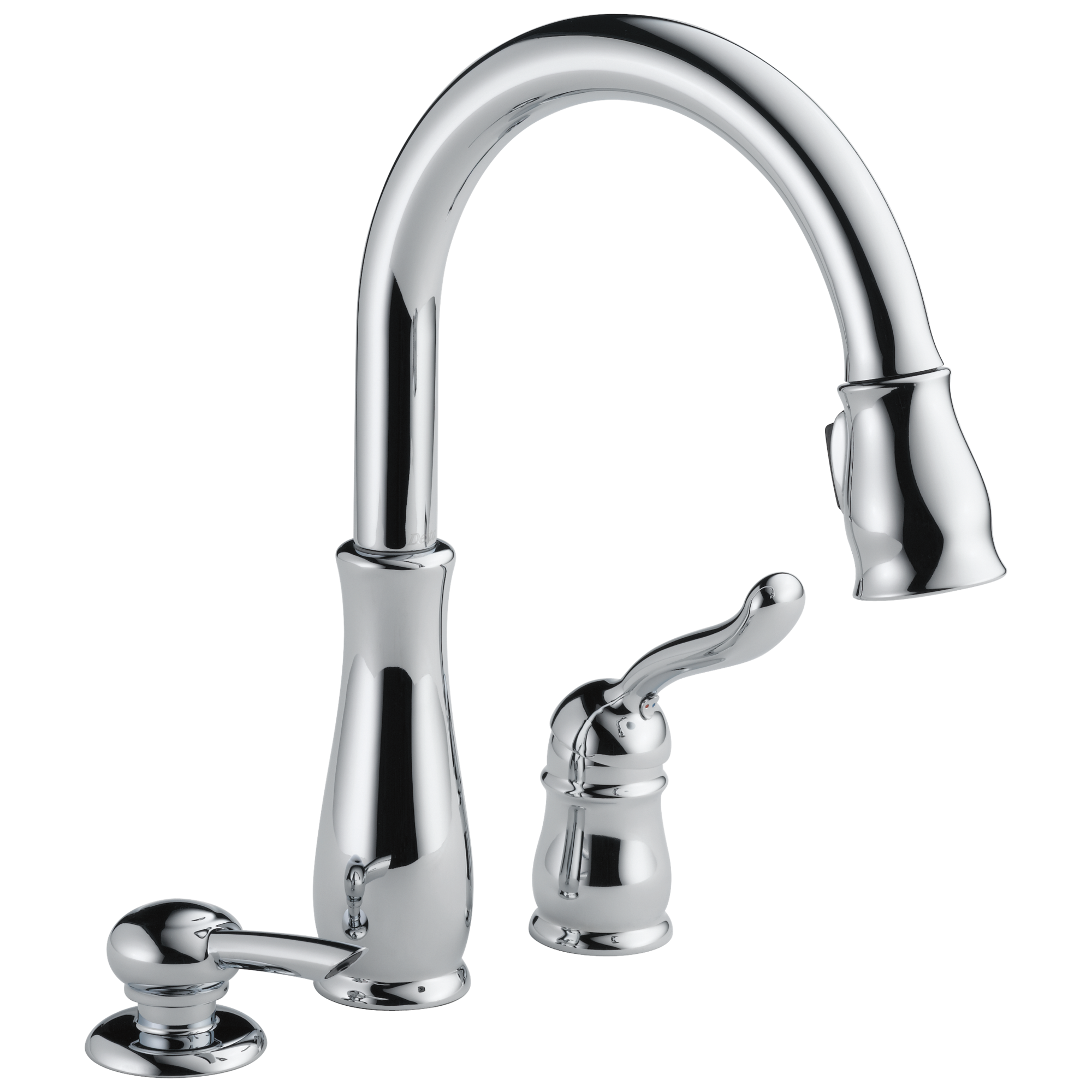 Delta - Single Handle Pull-Down Kitchen Faucet with Soap Dispenser - Chrome - 978-SD-DST