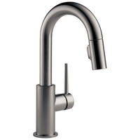 Delta - Single Handle Pull-Down Bar / Prep Faucet - Black Stainless - 9959-KS-DST