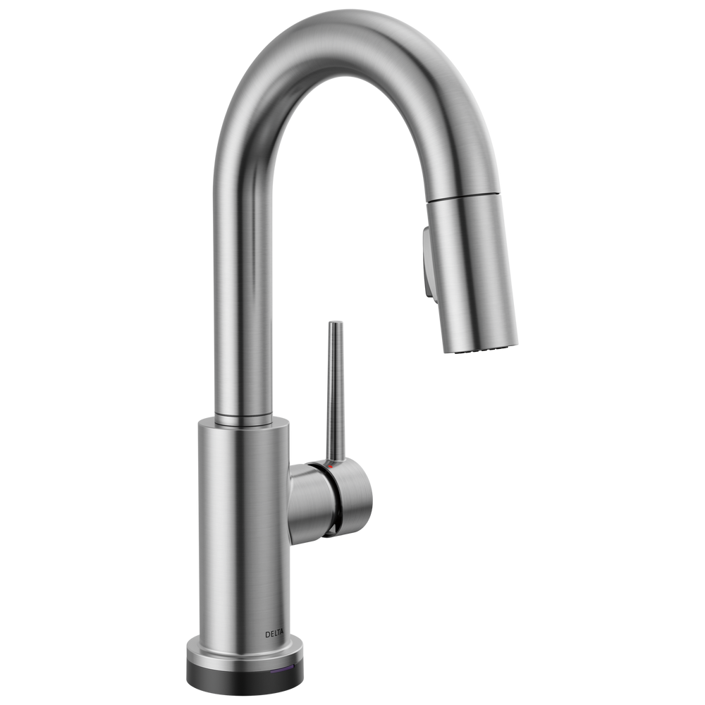 Delta - Single Handle Pull-Down Bar / Prep Faucet with Touch<sub>2</sub>O® Technology - Arctic Stainless - 9959T-AR-DST