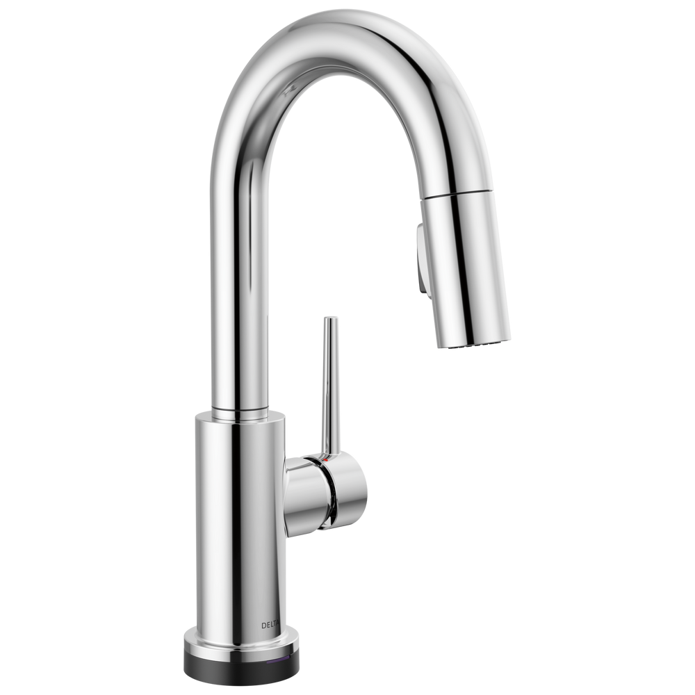 Delta - Single Handle Pull-Down Bar / Prep Faucet with Touch<sub>2</sub>O® Technology - Chrome - 9959T-DST