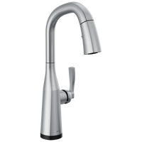 Delta - Single Handle Pull Down Bar/Prep Faucet with Touch 2O Technology - Lumicoat® Arctic Stainless - 9976T-AR-PR-DST