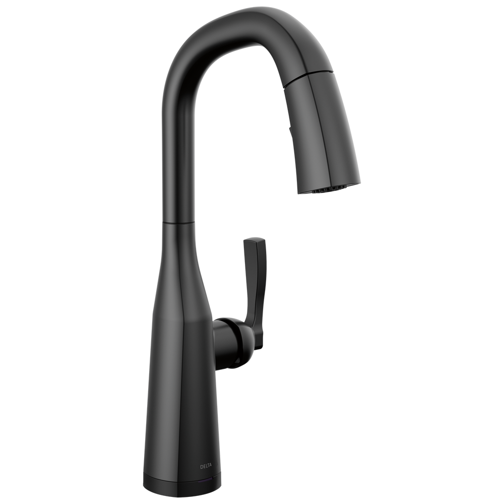 Delta - Single Handle Pull Down Bar/Prep Faucet with Touch 2O Technology - Matte Black - 9976T-BL-DST