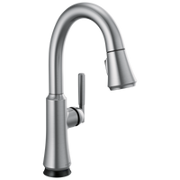 Delta - Single Handle Pull Down Bar/Prep Faucet with Touch<sub>2</sub>O Technology - Arctic Stainless - 9979T-AR-DST