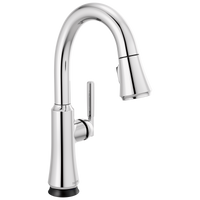 Delta - Single Handle Pull Down Bar/Prep Faucet with Touch<sub>2</sub>O Technology - Chrome - 9979T-DST