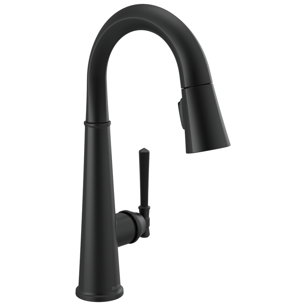 Delta - Single Handle Pull Down Bar/Prep Faucet - Matte Black - 9982-BL-DST