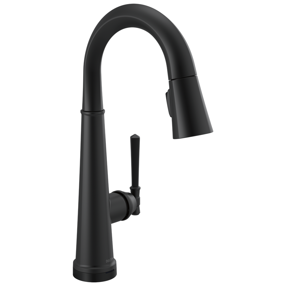 Delta - Single Handle Pull Down Bar/Prep Faucet with Touch2O Technology - Matte Black - 9982T-BL-DST