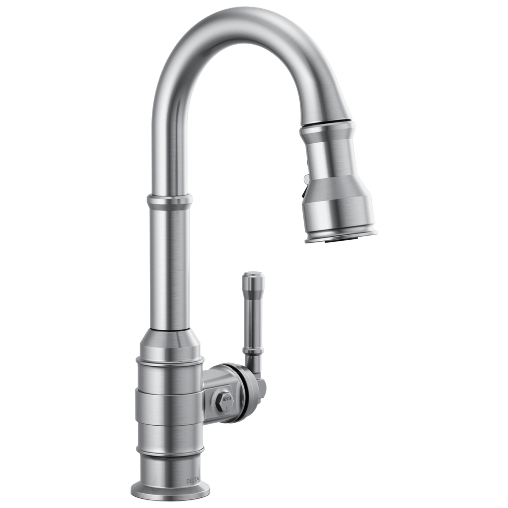 Delta - Single Handle Pull-Down Bar/Prep Faucet - Arctic Stainless - 9990-AR-DST