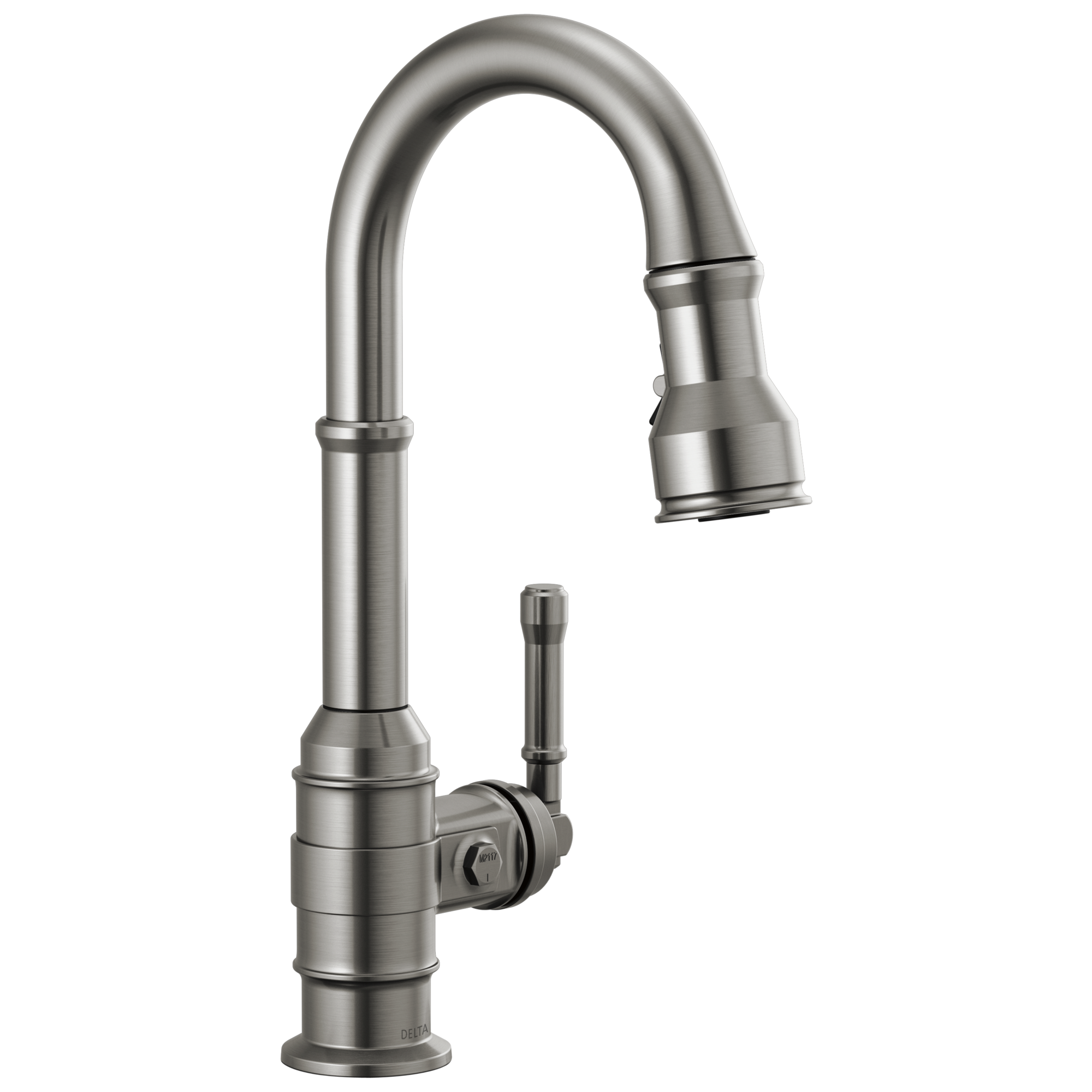 Delta - Single Handle Pull-Down Bar/Prep Faucet - Black Stainless - 9990-KS-DST