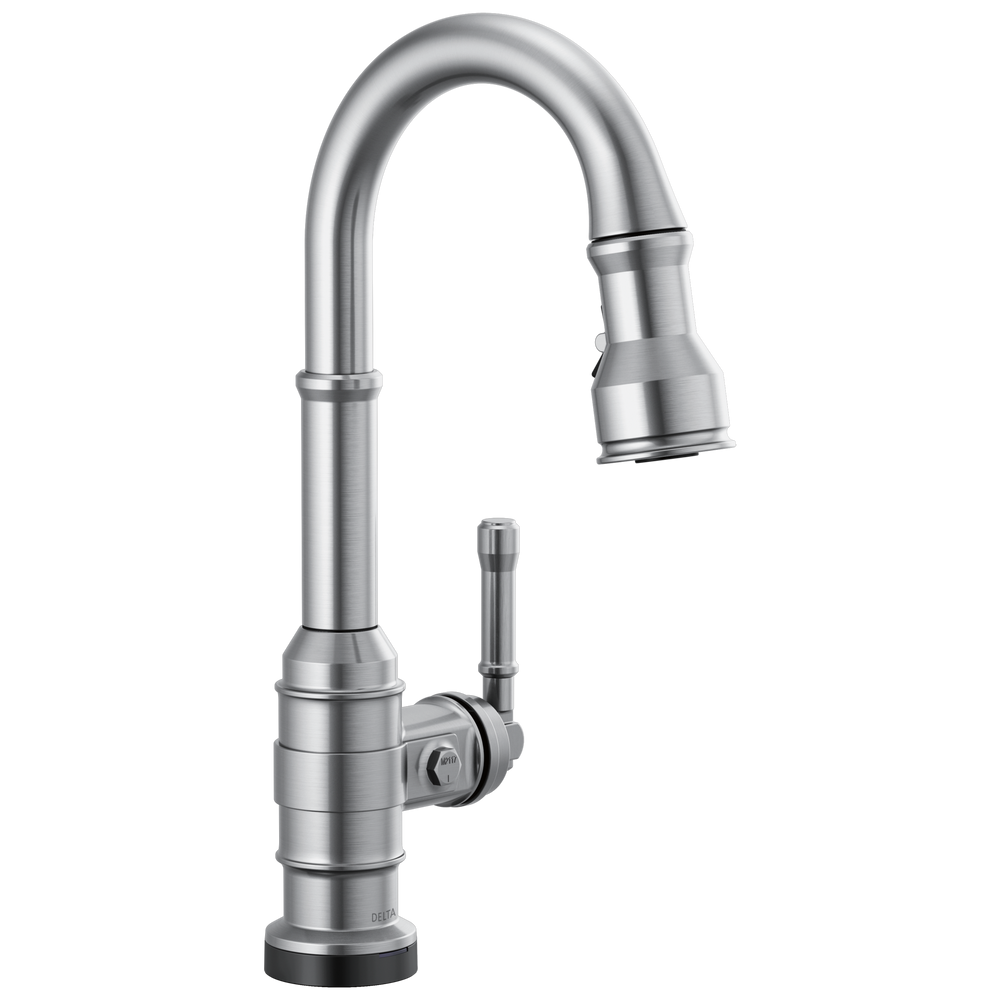 Delta - Single Handle Pull-Down Bar/Prep Faucet with Touch2O Technology - Arctic Stainless - 9990T-AR-DST