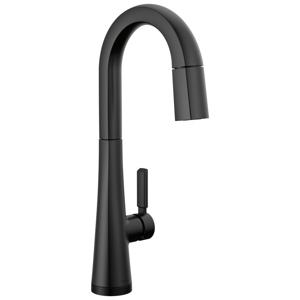 Delta - Single Handle Pull-Down Bar/Prep Faucet with Touch2O Technology - Matte Black - 9991T-BL-DST