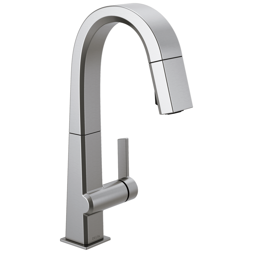 Delta - Single Handle Pull Down Bar/Prep Faucet - Arctic Stainless - 9993-AR-DST