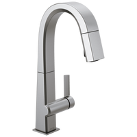 Delta - Single Handle Pull Down Bar/Prep Faucet - Arctic Stainless - 9993-AR-DST