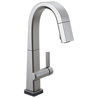 Delta - Single Handle Pull Down Bar/Prep Faucet With Touch<sub>2</sub>O Technology - Arctic Stainless - 9993T-AR-DST