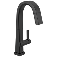 Delta - Single Handle Pull Down Bar/Prep Faucet With Touch<sub>2</sub>O Technology - Matte Black - 9993T-BL-DST