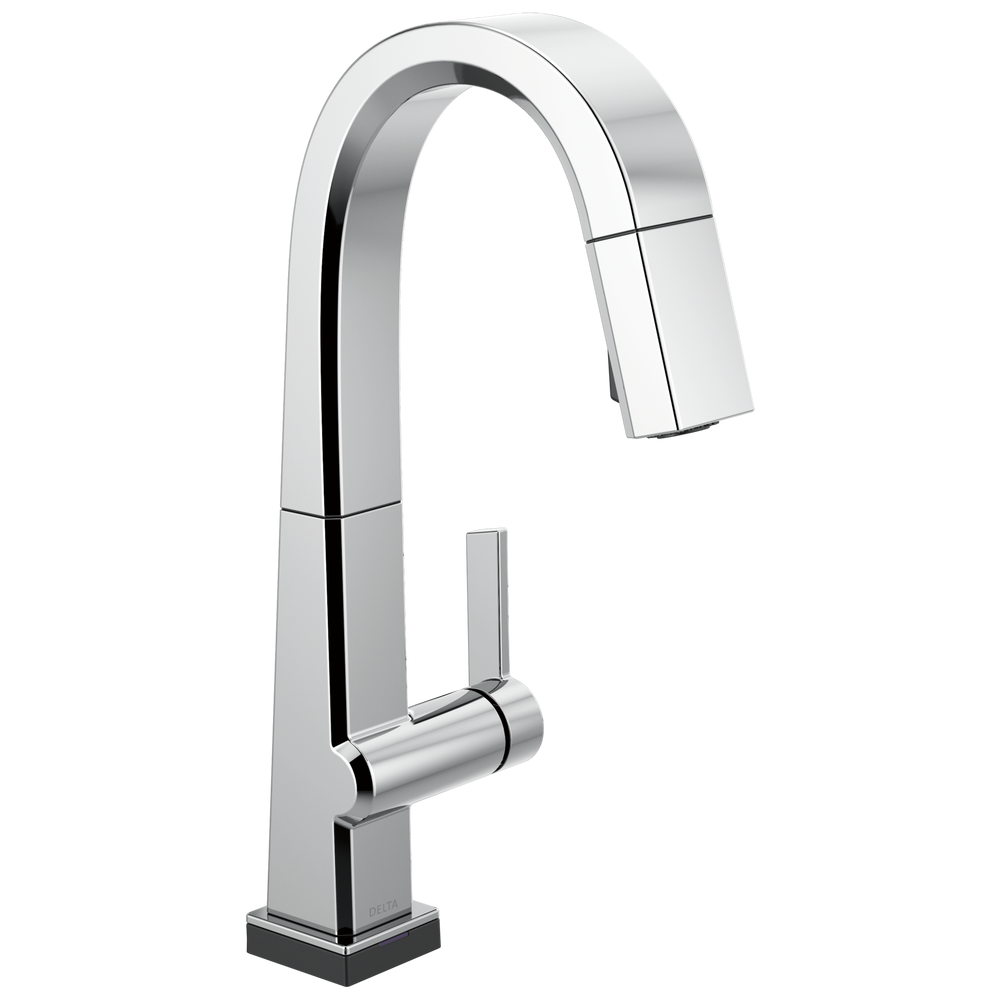 Delta - Single Handle Pull Down Bar/Prep Faucet With Touch<sub>2</sub>O Technology - Chrome - 9993T-DST