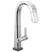 Delta - Single Handle Pull Down Bar/Prep Faucet With Touch<sub>2</sub>O Technology - Chrome - 9993T-DST