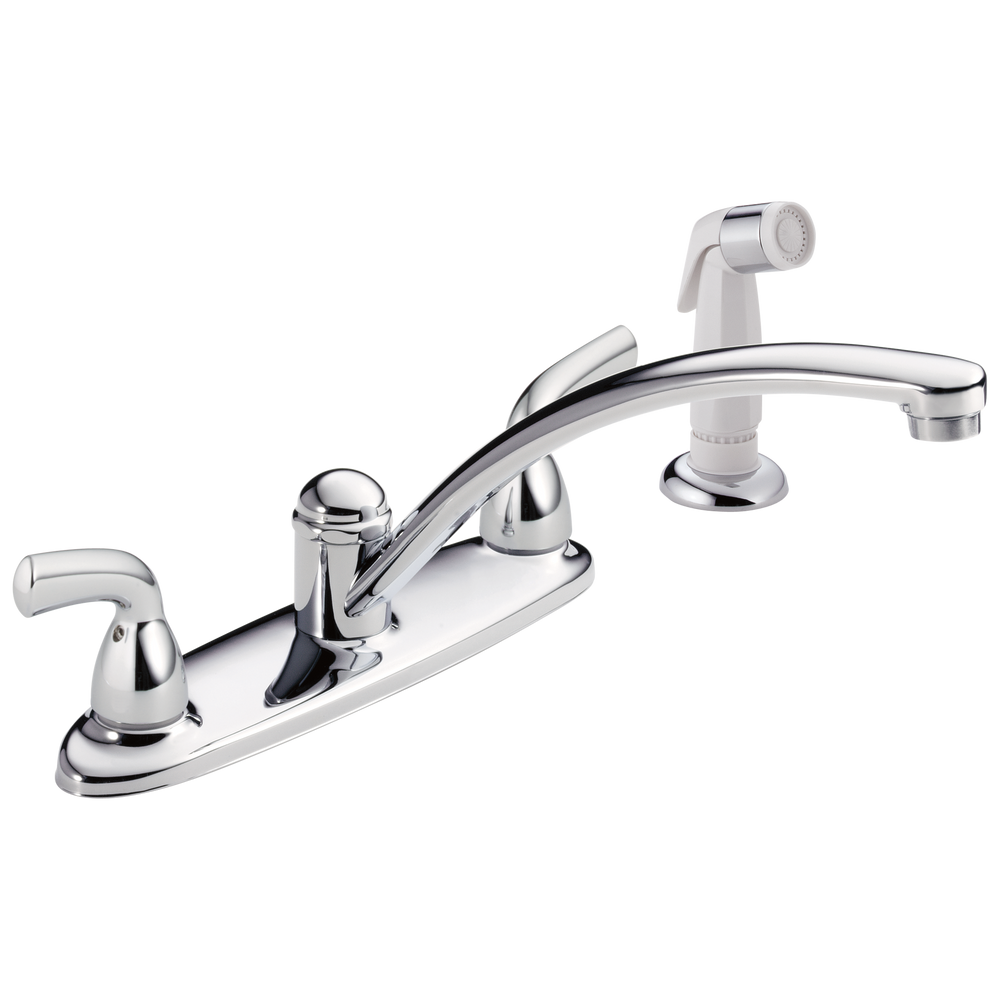 Delta - Two Handle Kitchen Faucet with Spray - Chrome - B2410LF