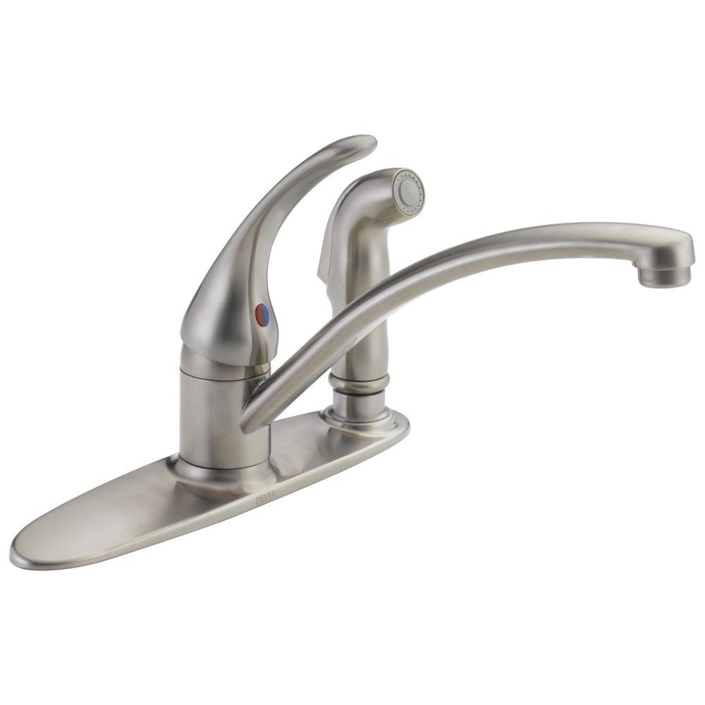 Delta - Single Handle Kitchen Faucet with Integral Spray - Stainless - B3310LF-SS