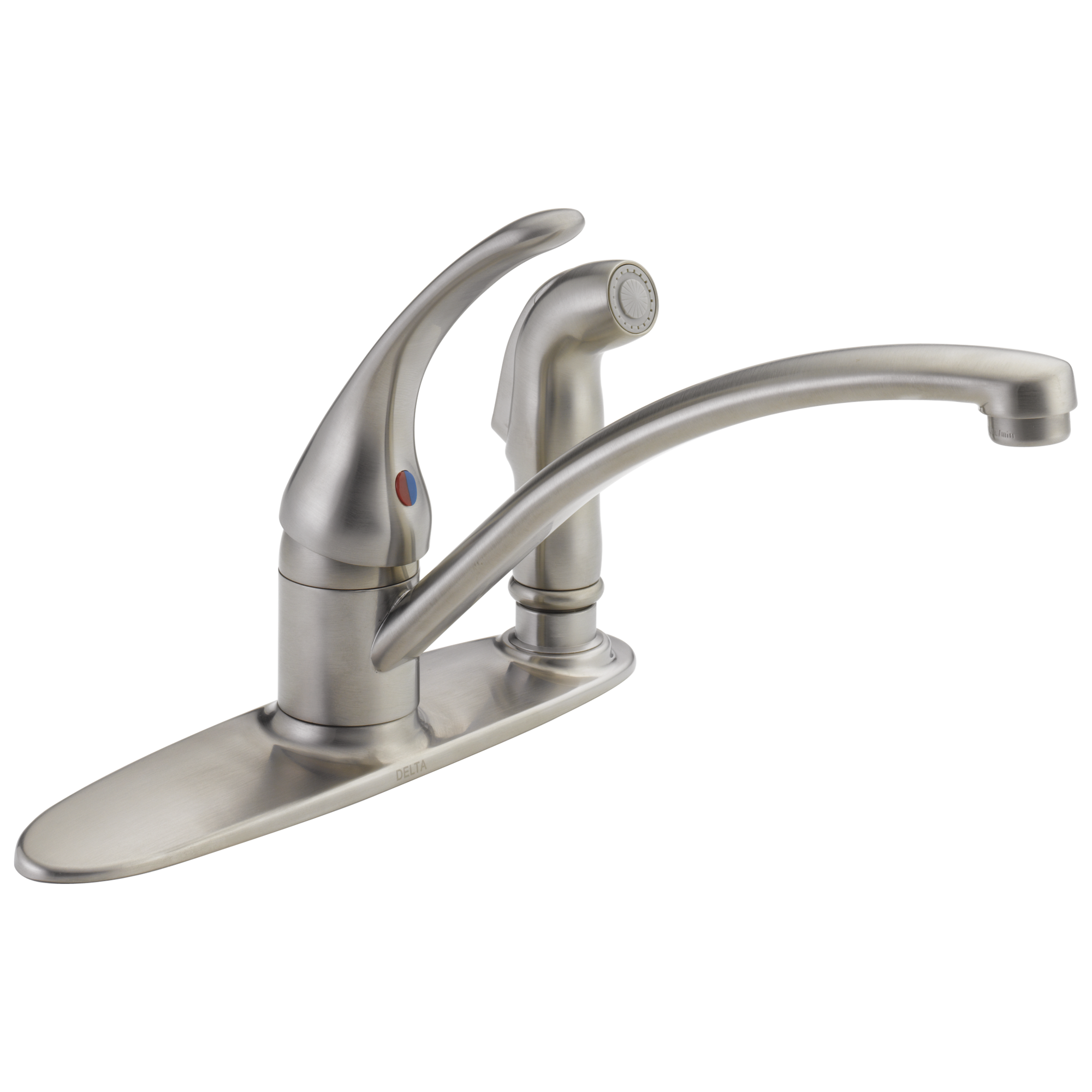 Delta - Single Handle Kitchen Faucet with Integral Spray - Stainless - B3310LF-SS