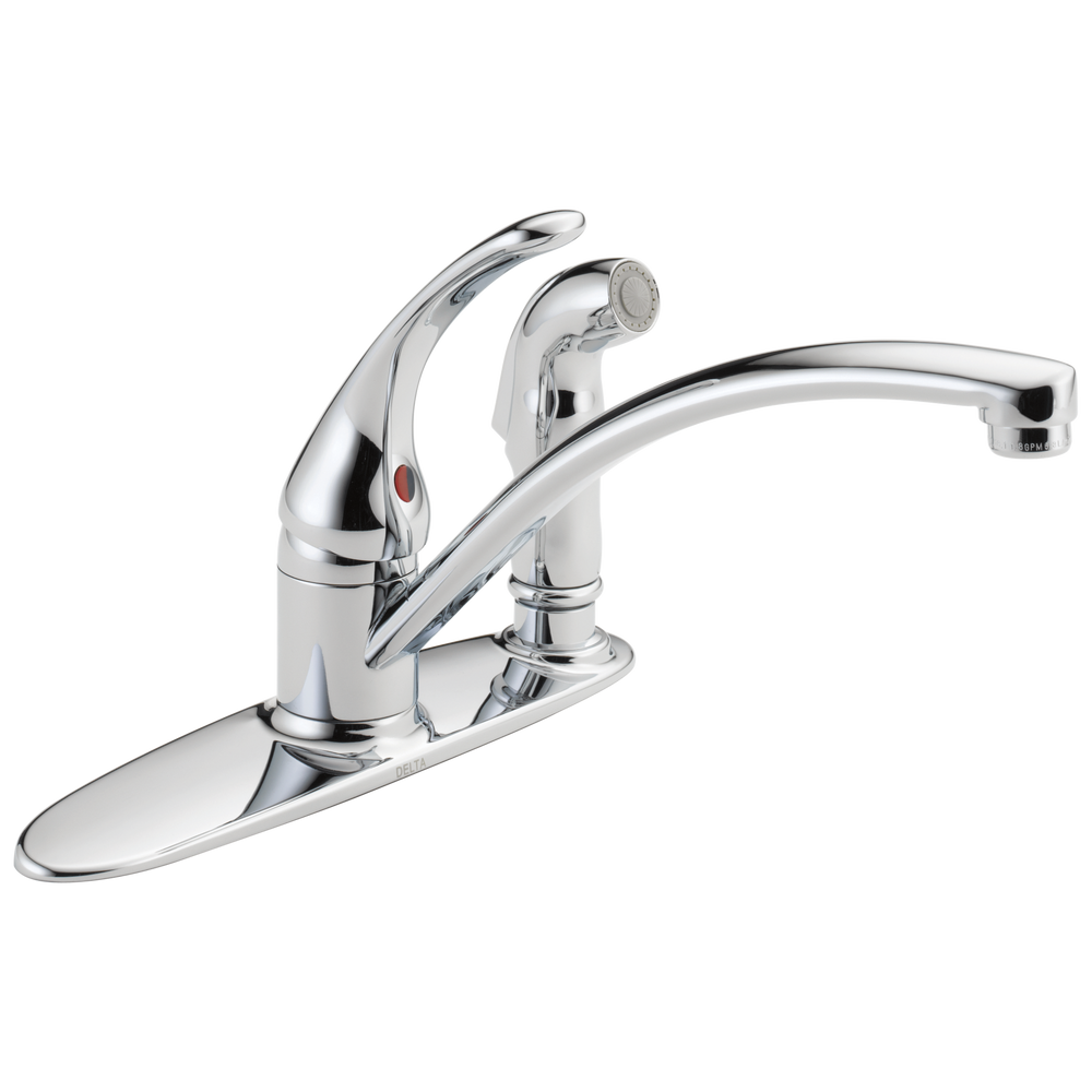 Delta - Single Handle Kitchen Faucet with Integral Spray - Chrome - B3310LF