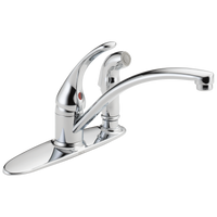 Delta - Single Handle Kitchen Faucet with Integral Spray - Chrome - B3310LF