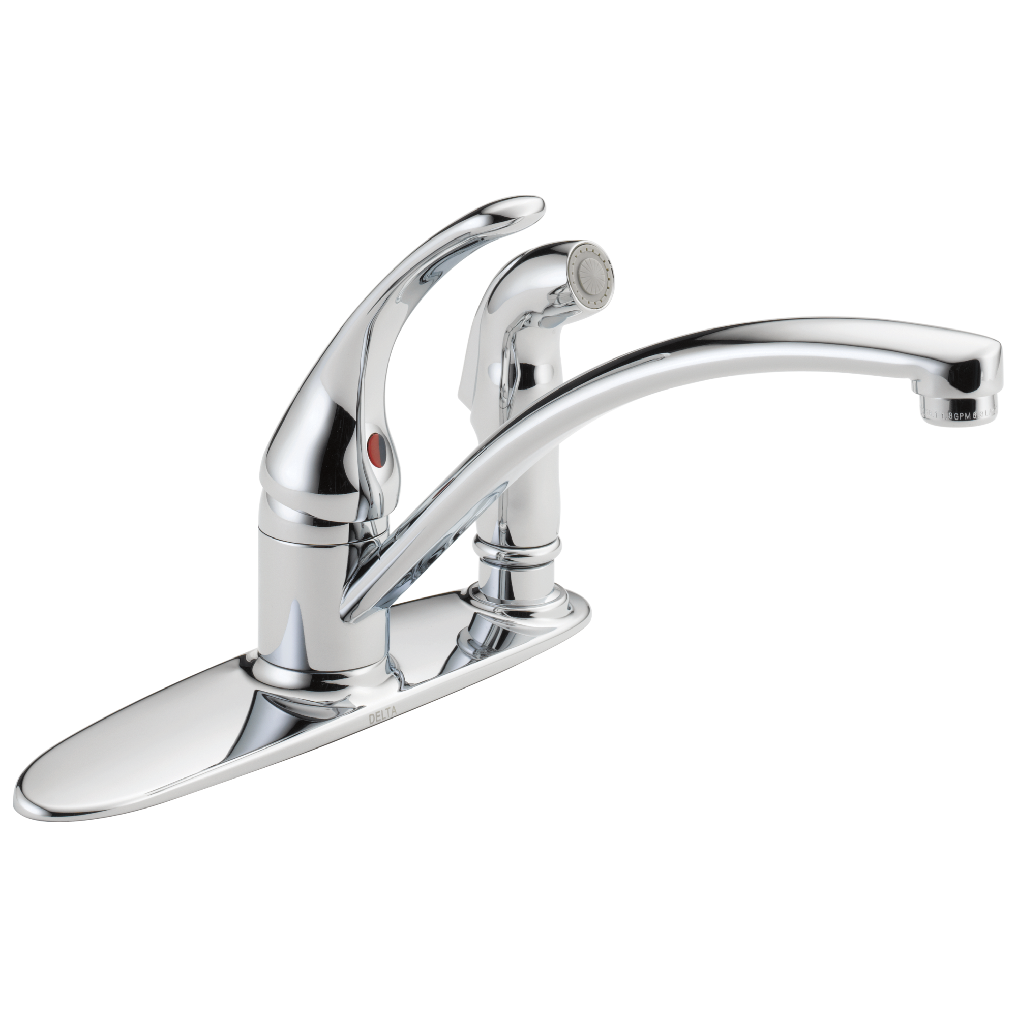 Delta - Single Handle Kitchen Faucet with Integral Spray - Chrome - B3310LF