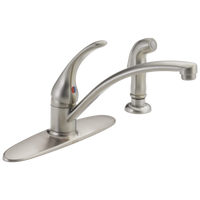 Delta - Single Handle Kitchen Faucet with Spray - Stainless - B4410LF-SS