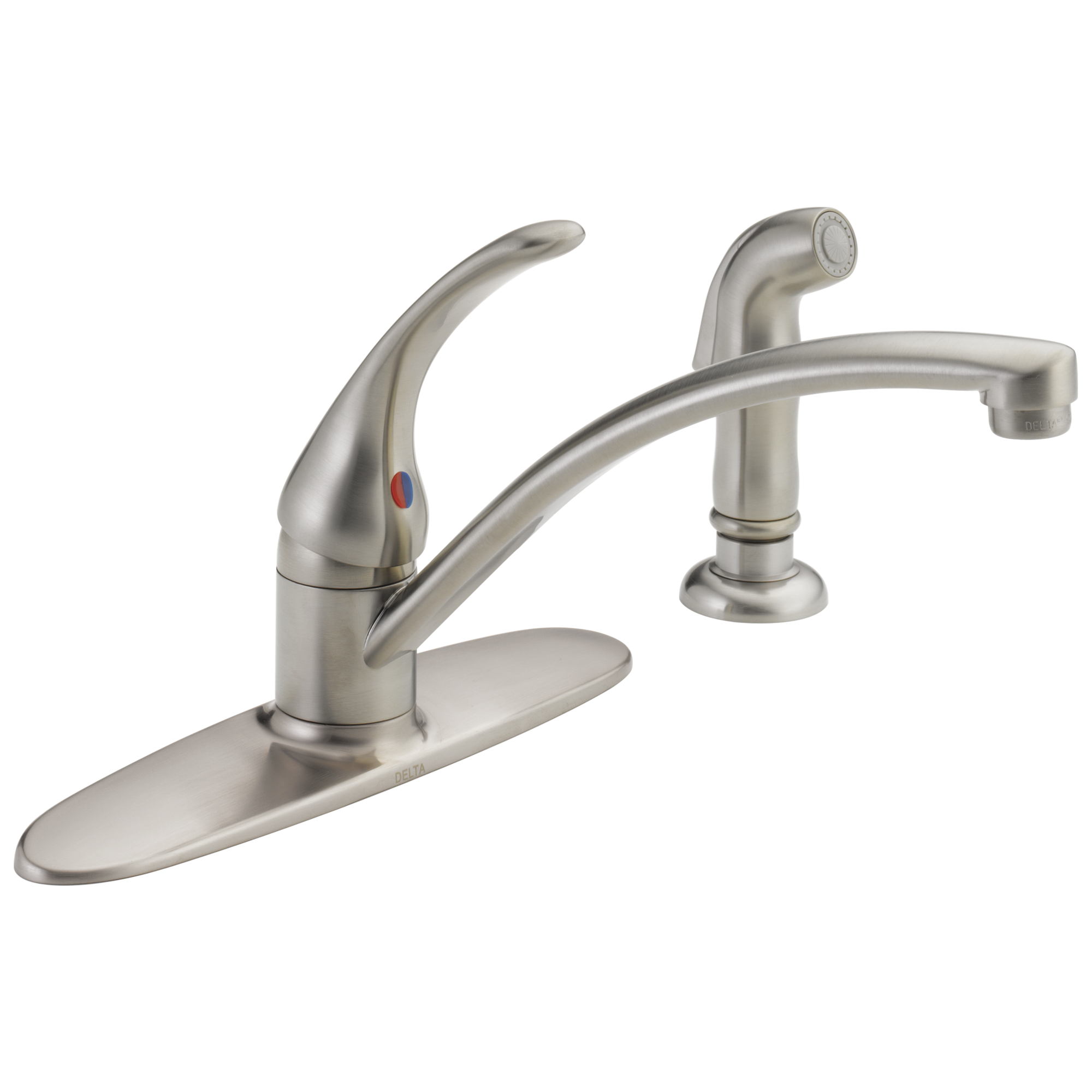 Delta - Single Handle Kitchen Faucet with Spray - Stainless - B4410LF-SS