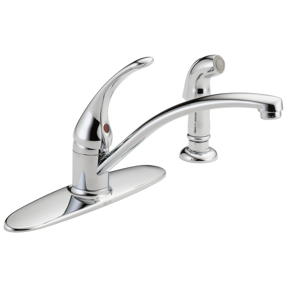 Delta - Single Handle Kitchen Faucet with Spray - Chrome - B4410LF