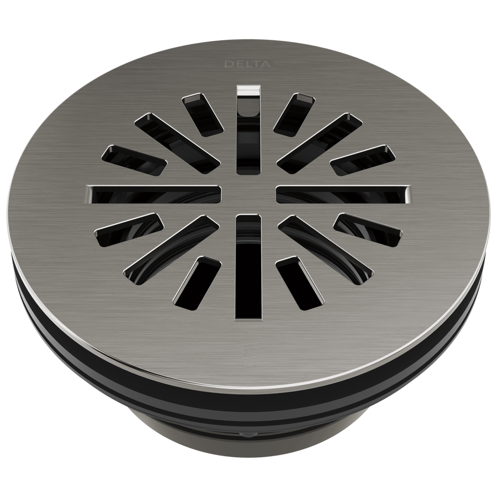 Delta - 4" Prefab Round Shower Drain - Black Stainless - DT051411-KS