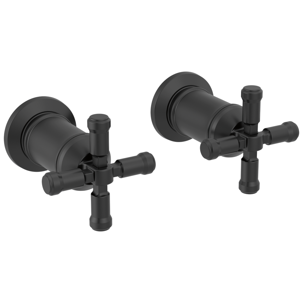 Delta - Wall Mount Bathroom Faucet Handle Kit-Cross - Matte Black - H586BL