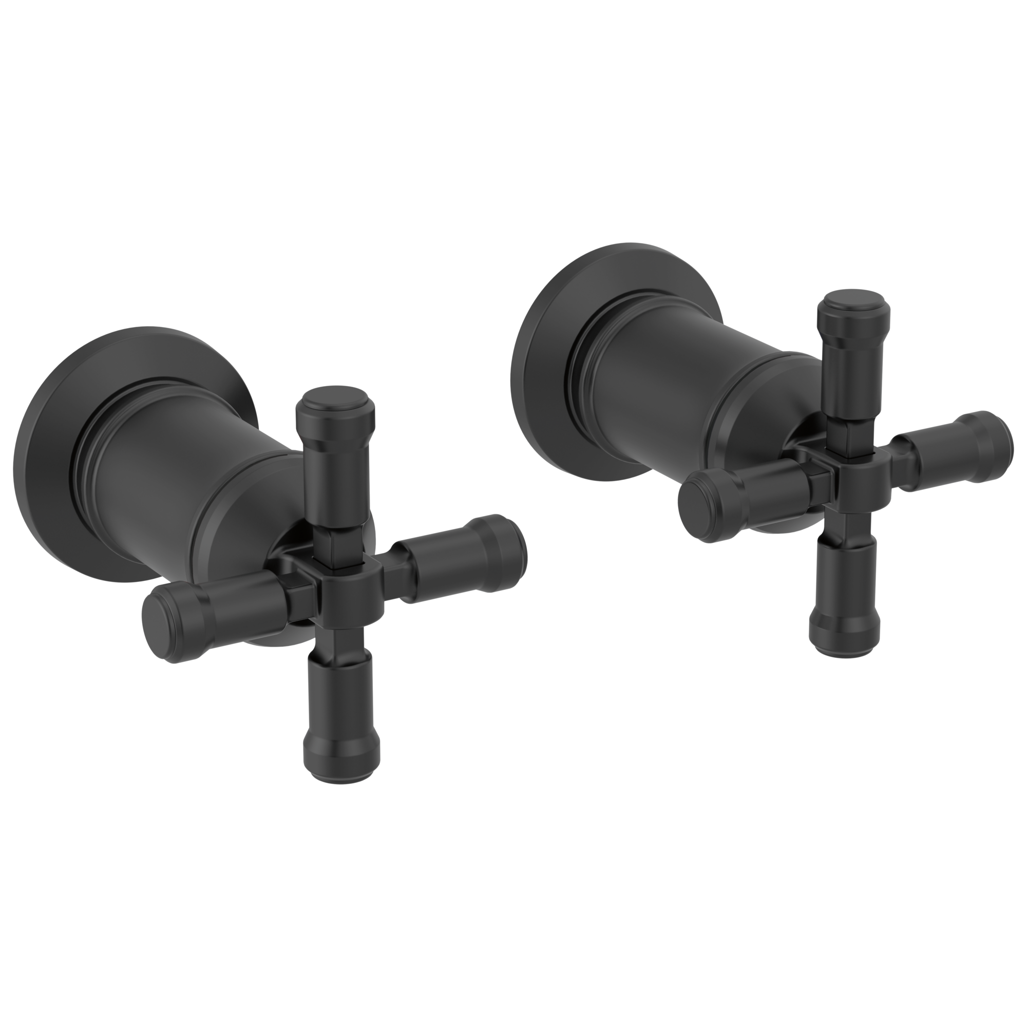 Delta - Wall Mount Bathroom Faucet Handle Kit-Cross - Matte Black - H586BL