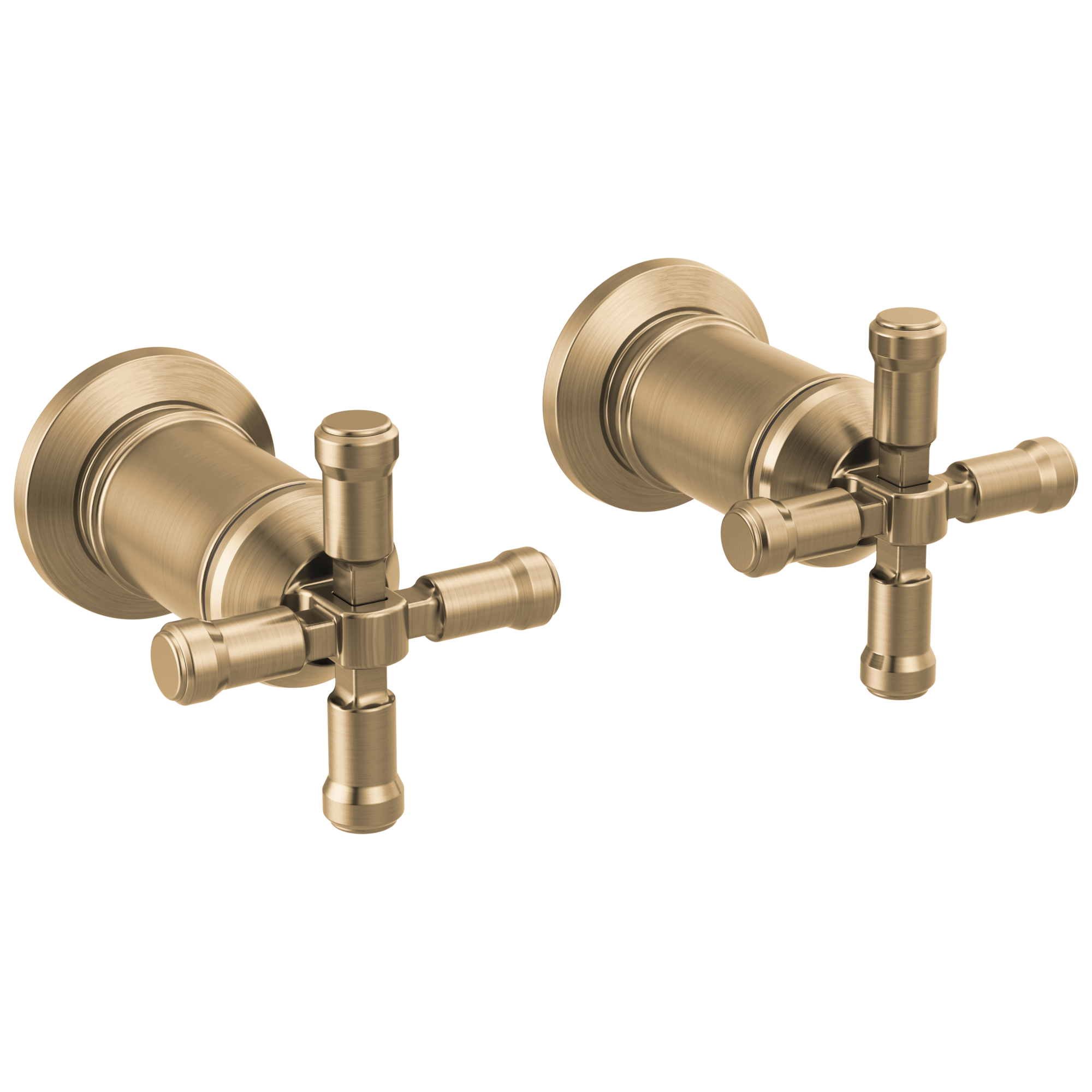 Delta - Wall Mount Bathroom Faucet Handle Kit-Cross - Lumicoat® Champagne Bronze - H586CZ-PR