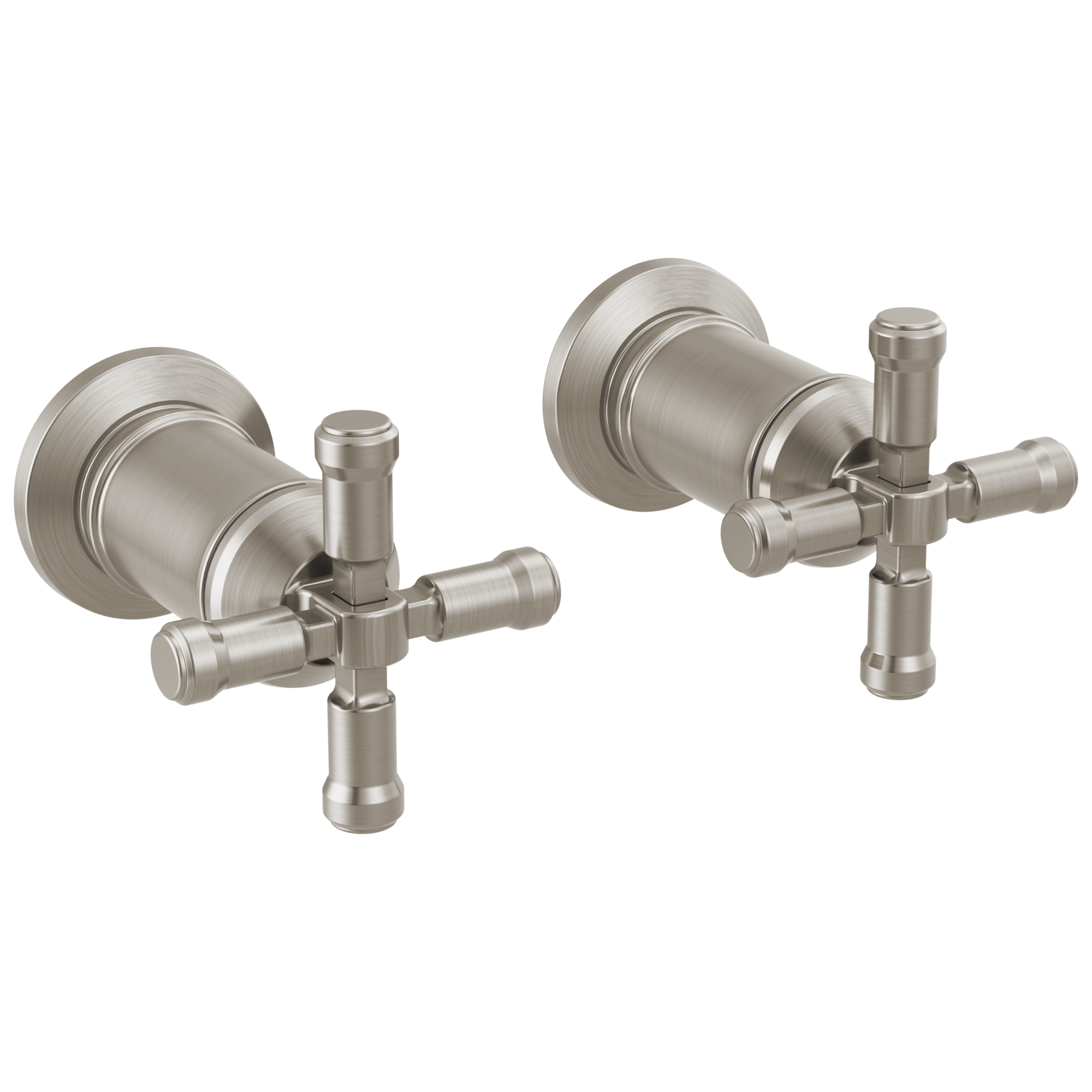 Delta - Wall Mount Bathroom Faucet Handle Kit-Cross - Lumicoat® Stainless - H586SS-PR