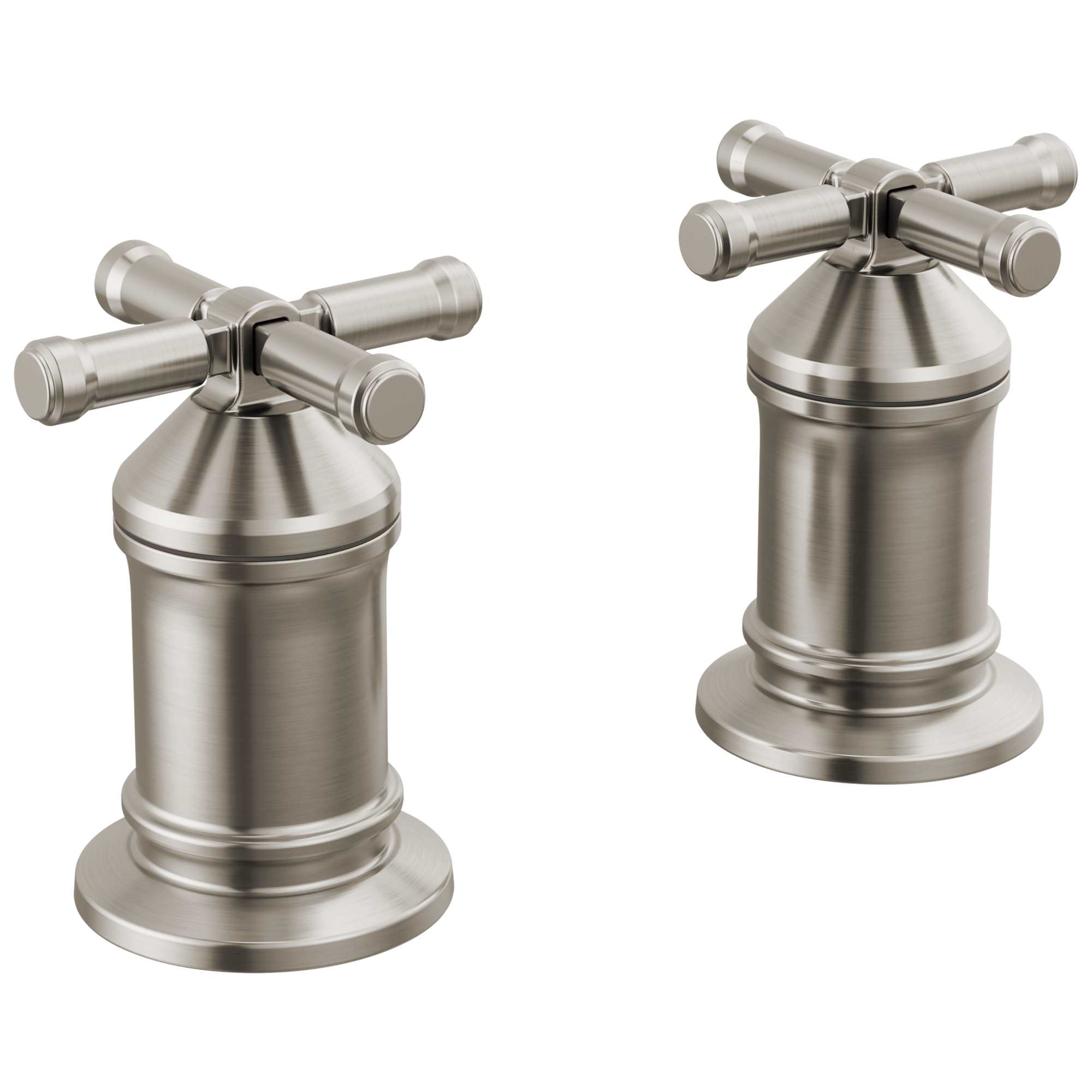 Delta - 2 Handle Roman Tub handle Kit-Cross - Lumicoat® Stainless - H599SS-PR