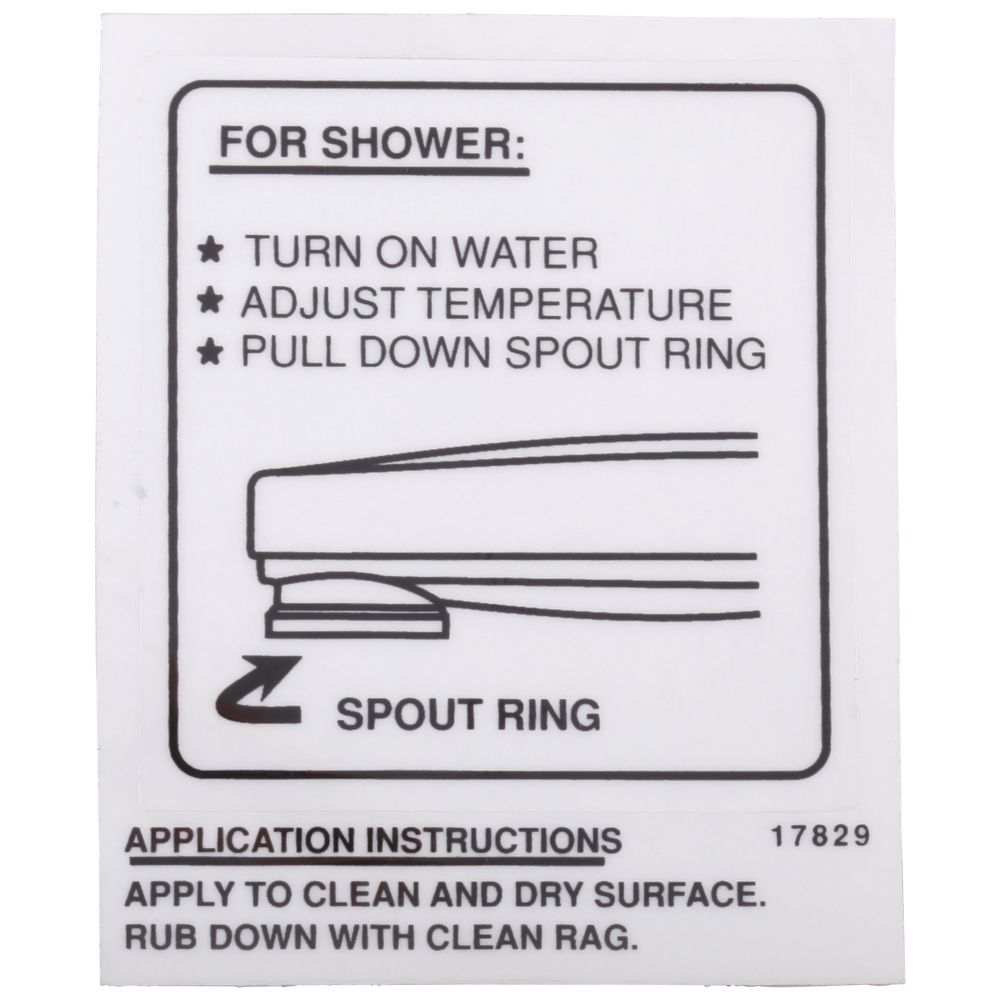 Delta - Decal - Tub Spout - Pull-Down Diverter -  - RP17829