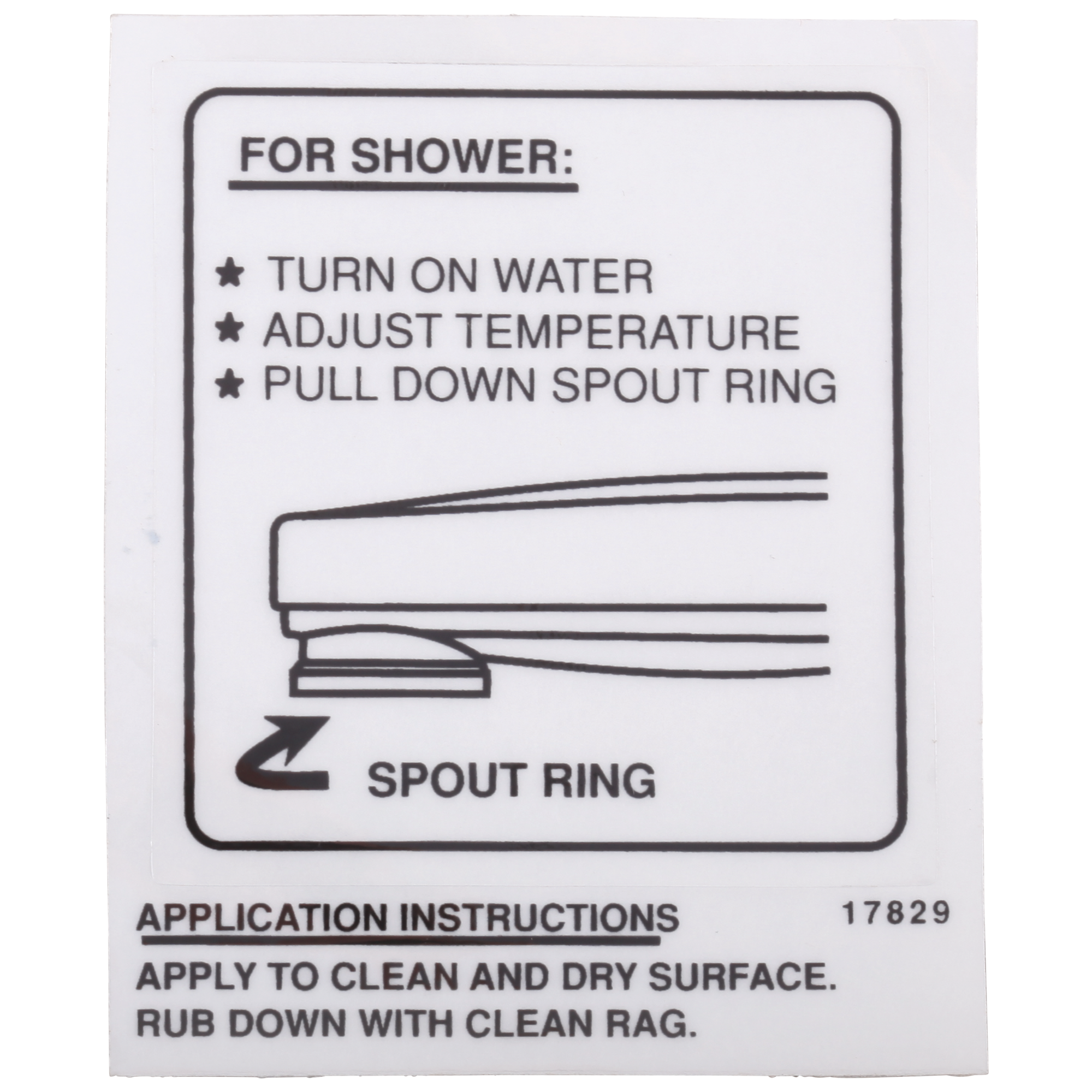 Delta - Decal - Tub Spout - Pull-Down Diverter -  - RP17829