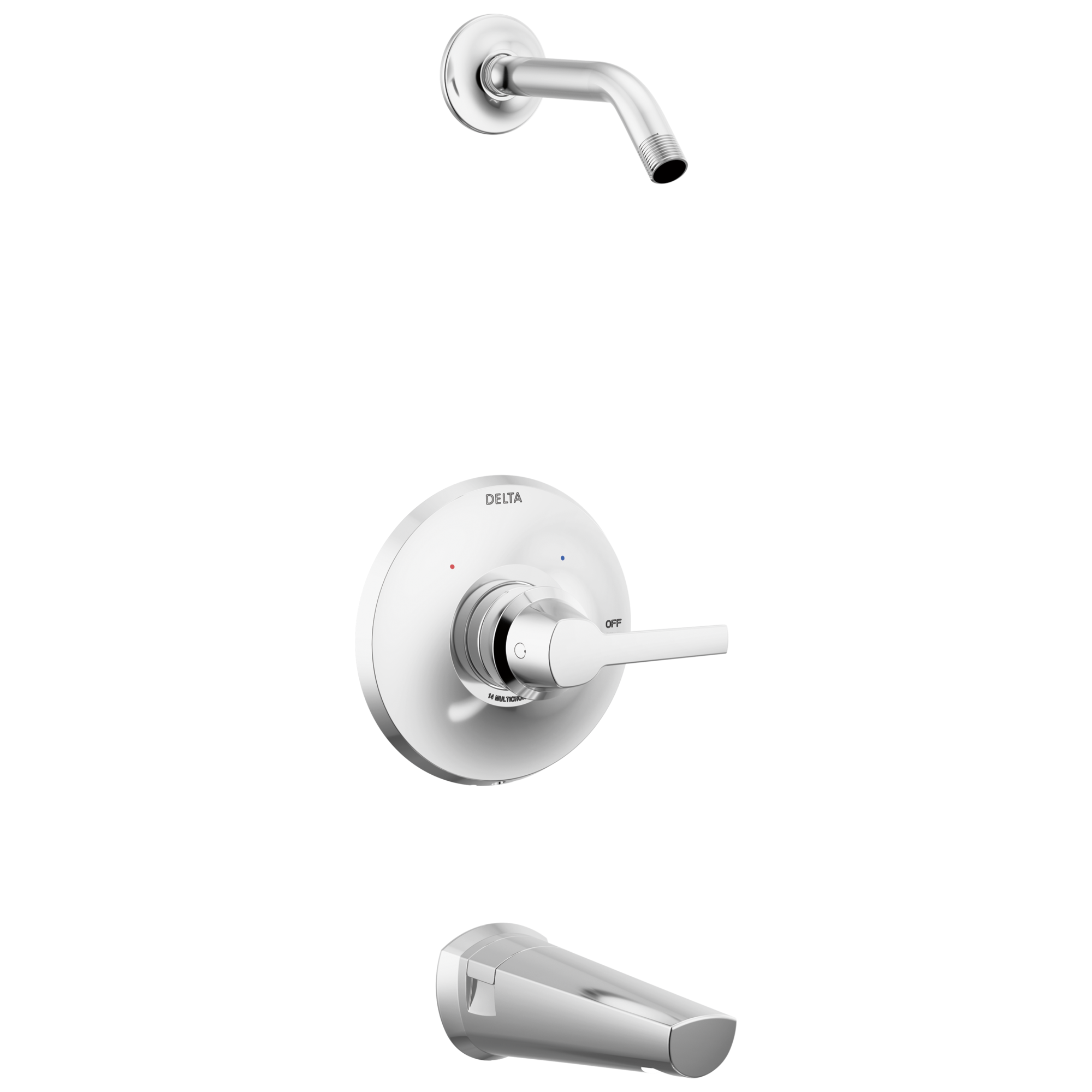 Delta - 14 Series Tub & Shower Trim - Less Head - Lumicoat® Chrome - T14472-PR-LHD